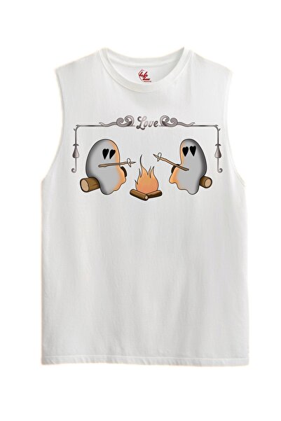 Rabona Fashion Love Fire Ghosts T-Shirt / Zero Sleeve Tank Top (Optional)