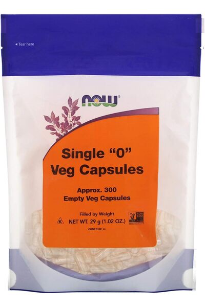 Now Foods Supplements, Empty Vegetarian Capsules, Single "0", Filled by Weigh...
