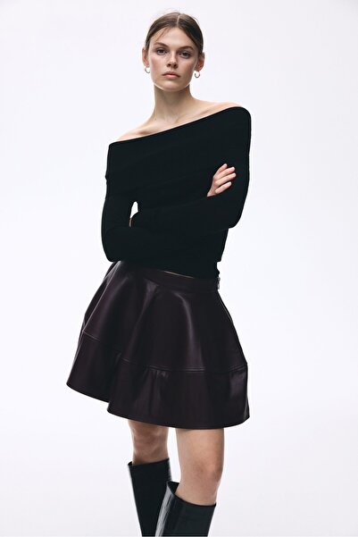 H&M Kaplamalı Mini Etek