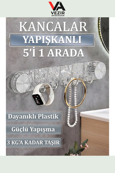 BUFFER®PX Güçlü Vakumlu Çok Amaçlı Askılık | Banyo, Mutfak ve Dolap İçin Prat...