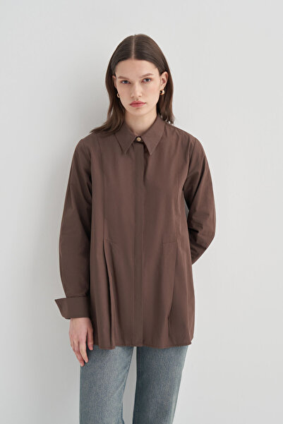 VESNA Pileli Poplin Gömlek