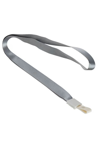 TECLA EDITION Set of 12 Gray Textile Lanyards for Badges with PVC Clip