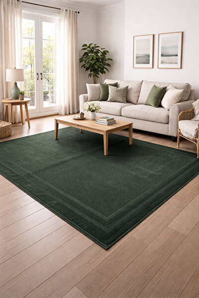 Giza Home Latte Yumuşak Peluş Yeşil Çocuk Odası Oturma Odası Salon Mutfak Hal...