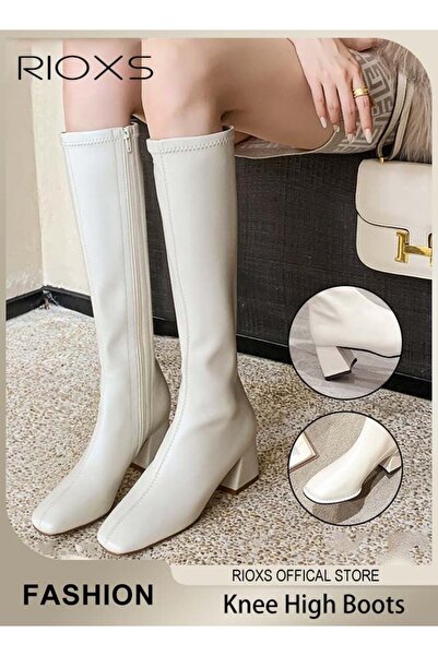 RIOXS Women's Over The Knee High Boots, Ladies Classic Thigh High Boots, Side...