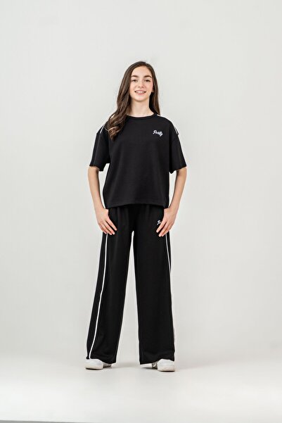 Mışıl Kids Pretty Embroidered Top Shoulder Piped Bottom Right Left Piped Left...