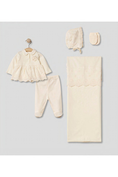 Pugi Baby Hospital Discharge Set Blanket , Including Hat, Gloves, Cotton Baby...