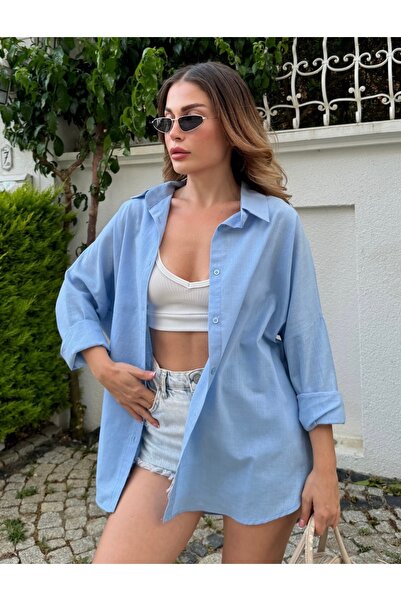 Keten Oversize Gömlek