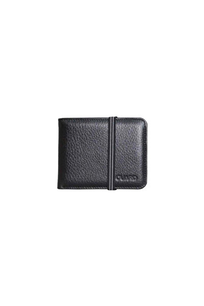 GUARD Elastic Sports Genuine Leather Black Wallet
