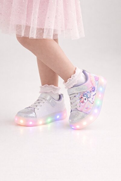 minibonito منقوش قاعدة إضاءة LED مضيئة للفتيات مع لمّاع شريط فيلكرو حذاء رياضي