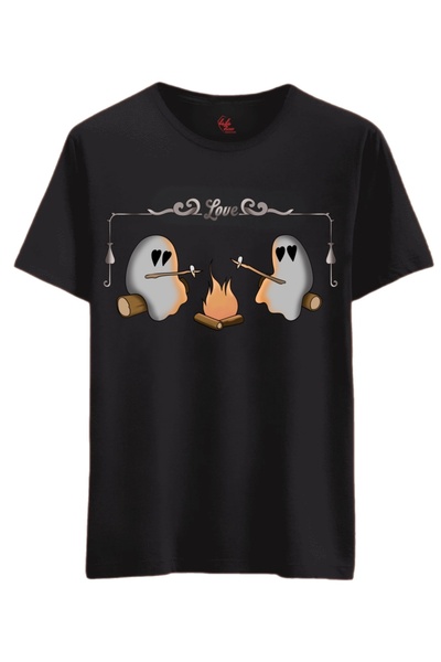 Rabona Fashion Love Fire Ghosts T-Shirt / Zero Sleeve Tank Top (Optional)