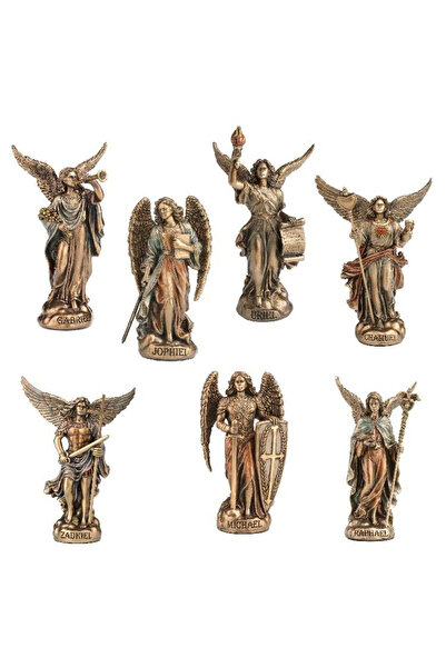 Veronese Design Hristiyan Mitolojisi 7’li Archangels (Başmelekler) Seti Dekoratif Figür Koleksiyonu