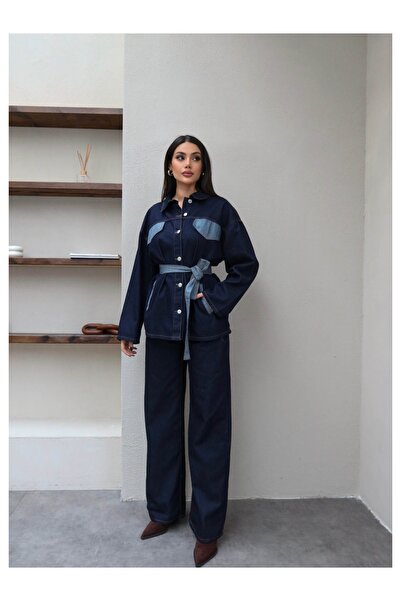ESRAHELVACI Yan Pocketed Belted Denim Set