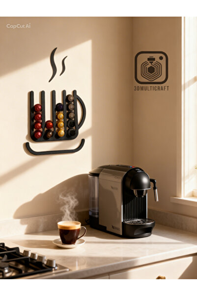 Multicraft Modern Kahve Fincanı Tasarımlı Kapsül Standı (20 Kapsül Kapasiteli)