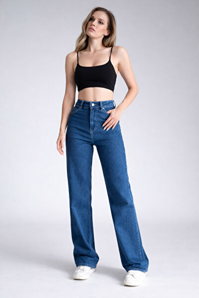XRAY JEANS Women's Stretchy Wide-Leg K.Blue Palazzo Jeans