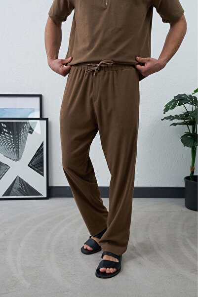 TÜZeMEN Textured Tie-Detail Baggy Boy Pants