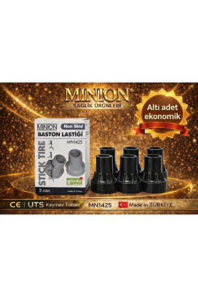 Minion Baston Lastiği 6 'lı Siyah Renk Lastik 3 Kutu