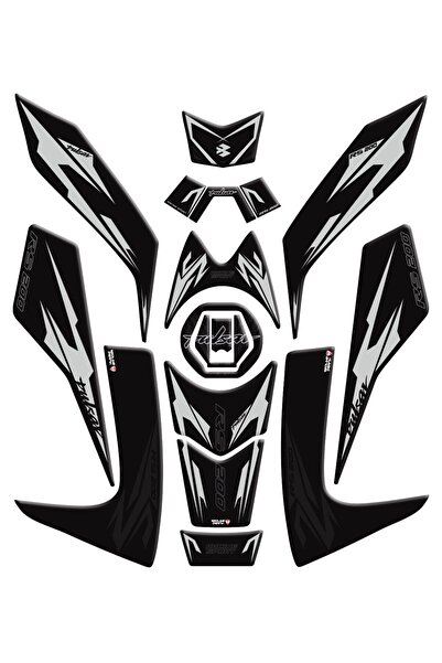 Redline Grafik Bajaj Pulsar RS 200 Siyah Gri Full Tank Pad Set