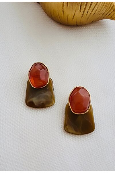 VNS Accessories Design Marbled Bone Earrings (4 cm)