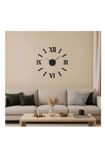 OEM DIY Wall Clock 60cm Black with Roman Numerals, Modern Minimalist Design, ...