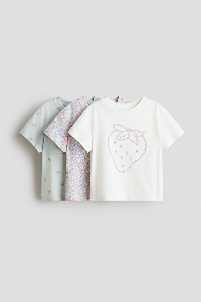 H&M 3'lü Baskılı Tişört