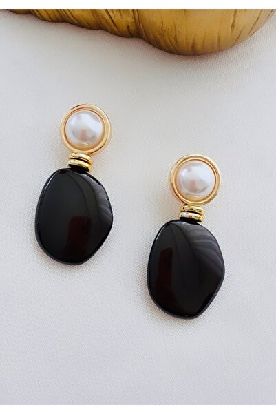 VNS Accessories أقراط مرصعة باللؤلؤ من ماركة موديل (6.5 سم)