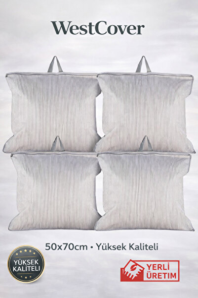 WestCover 4'lü Hurç Seti 50x70 cm FERMUARLI Büyük Boy Saklama Hurcu Yastık Yo...