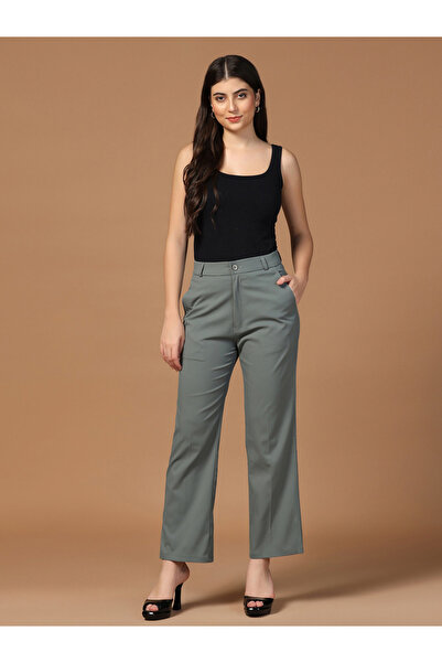 TAHVO By Styli Dark Green Stretchable Regular Trousers