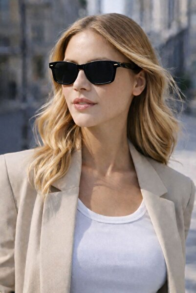 mirvia Unisex Black Rectangular Sunglasses Modern Stylish Design Uv400 Protected