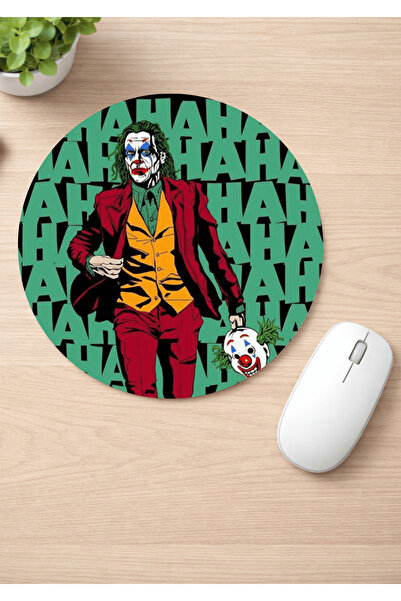 Eylül Design لوحة ماوس مستديرة مطبوعة بتصميم الجوكر، لوحة ماوس مريحة مضادة لل...