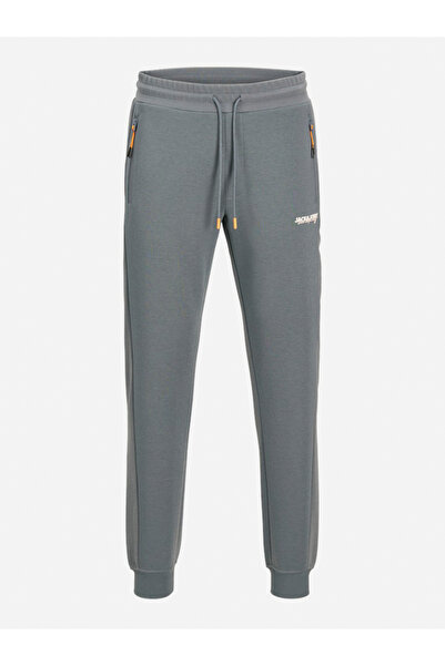 Jack & Jones Grey Textured Panel Cuffed Joggers