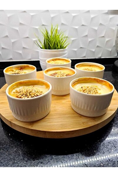 Saatistan Porselen Çerezlik ve Sufle Fırın Kabı 6'lı, Özel Desenli, 170 cc