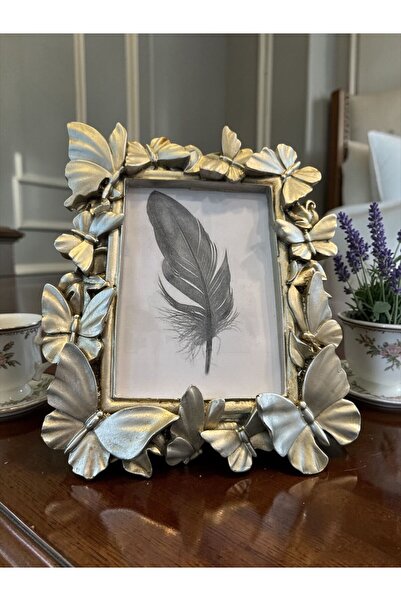 Peramari Decorative Polyester Picture Frame Butterfly Silver Antique 17X12 cm