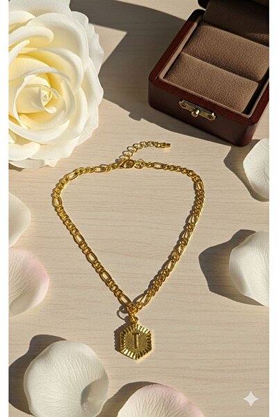 Shiklik Gold Color Figaro Chain and Special Letter Design Women's Anklet