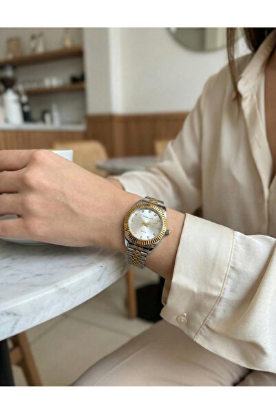 Frank Alex Kadın Kol Saati Çift Renk Çelik Quartz Mineral Cam 3 ATM Su Geçirm...