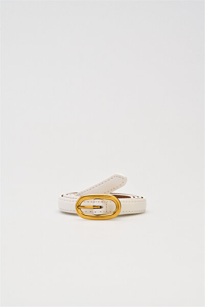 Perspective حزام إيكرو أوفيل الذهبي بإبزيم الرفيع