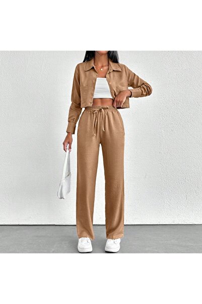 onlymoon Women's Sofi̇a Linen ◆ Pants-Shirt Suit ◆ Full Mold ◆ Stylish ◆ Comf...