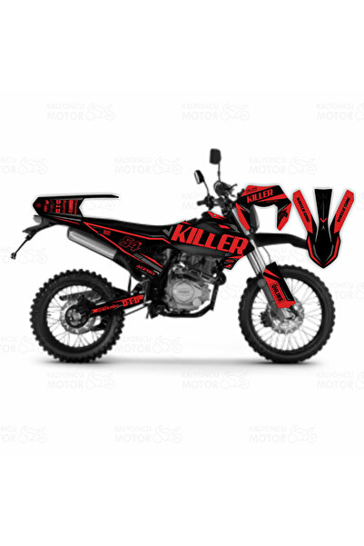sticker Kuba Race 125 Killer Design Set Siyah-Kırmızı-Gri