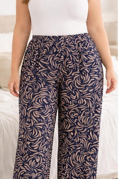 THEBEK Women's Viscose Pocketless Battal - Regular - Pants Relaxed Fit Plus Size