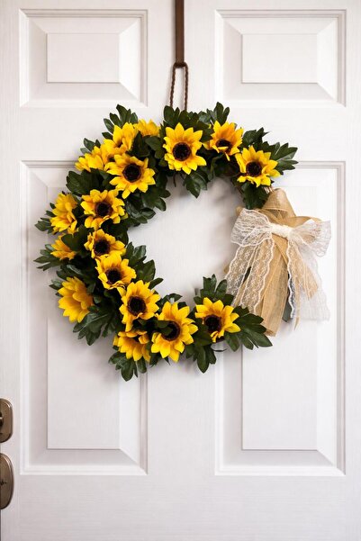 Hilal Koleksiyon Ayçiçeği Home Kapı Süsü, Kapı Çelenk