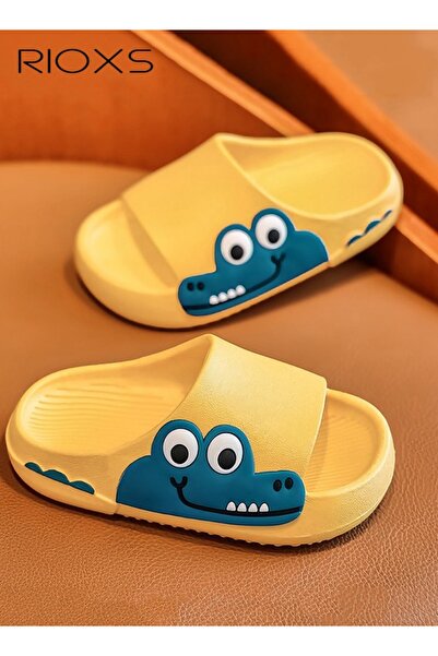 RIOXS Toddler Slippers, Cute Crocodile Shower Slippers for Girls Boys, Anti-S...