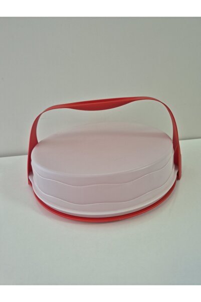 Tupperware طبق معجنات صديق للبيئة دائري أحمر اللون