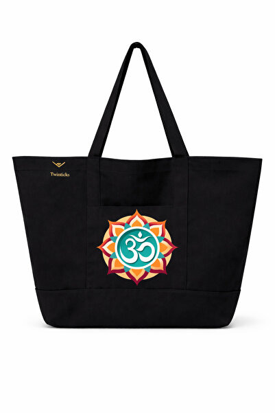 TWINTICKS Τσάντα για αθλήματα και γιόγκα με στάμπα καμβά μάνταλα – Μεγάλου όγ...