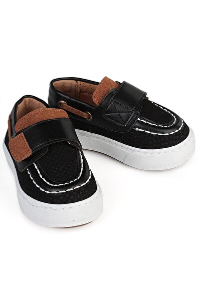 Civil Boys جلد سويدي حذاء كاجوال فيلكرو 22- أسود 24