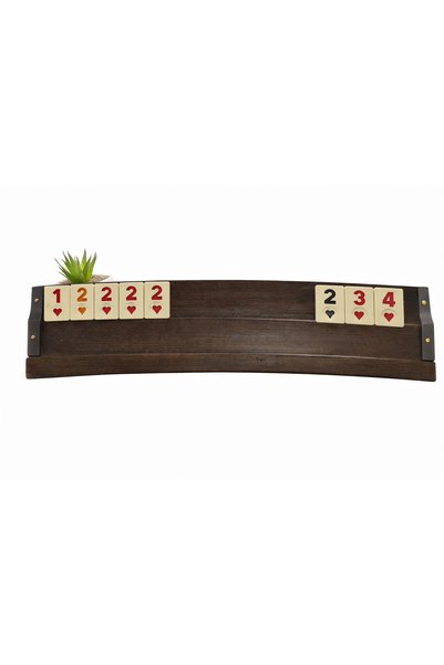 BENKO Okey Team Wooden Okey Set with Bone Stone. Curved Hand-Carved Mahogany.