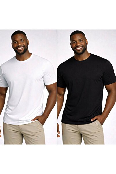 w white stars sports & wear 2 bucăți guler rotund tricouri confortabile mărim...