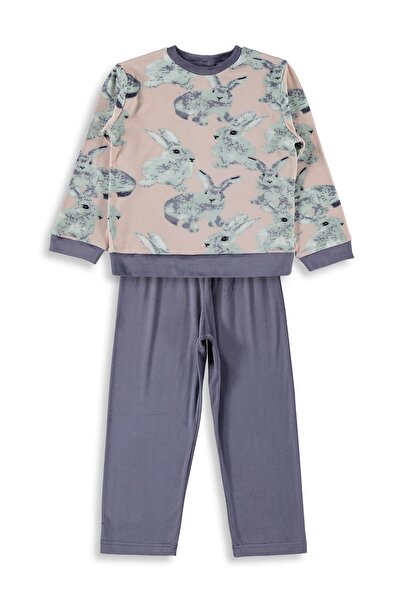 Dorka Σετ πιτζάμες Golsut Süpersoft Με σχέδιο για 3-11 ετών - Πούδρα 7-8 ετών
