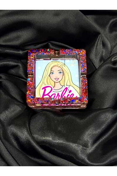 RESINO Pembe Moda Bebek Konseptli El Yapımı Epoksi Küllük – Simli Dekoratif M...