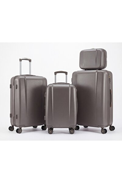 ASFAR 4 PCS ABS Travel Luggage Set 14-20-24-28 Inch Suitcase Spinner Wheels T...