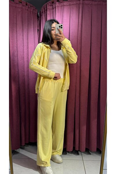 inci bayan giyim Sof Modal Bi̇yeli̇ Eşofman Takimi/Sarii