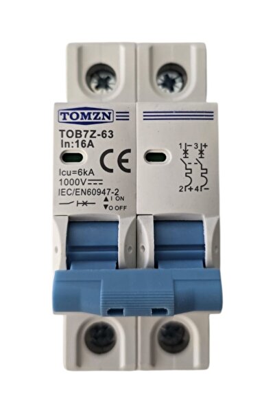 TOMZN Siguranta automata de curent continuu 2P, 16A DC, 1000VDC, instalare pe...